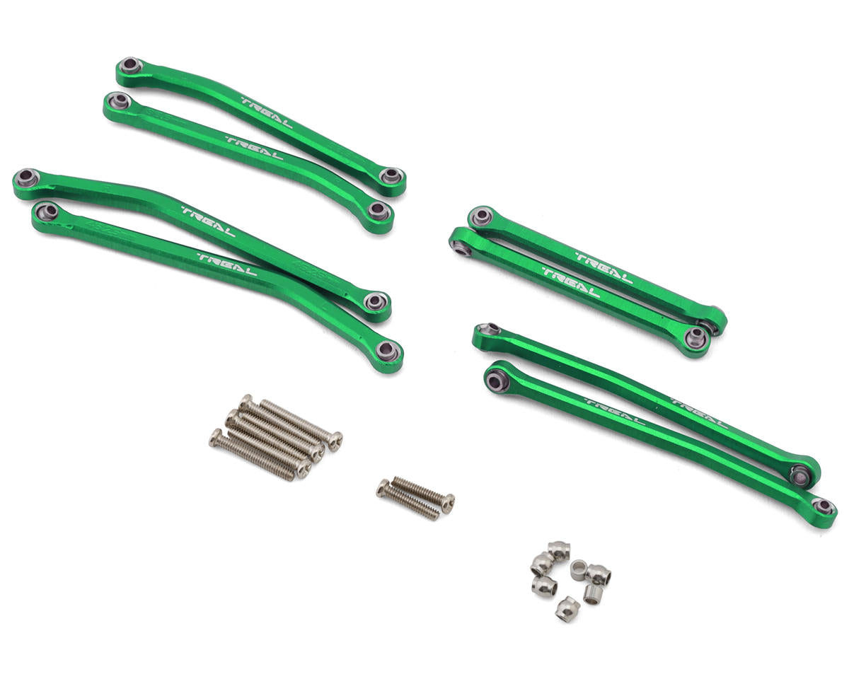 TREAL SCX30-21 Axial SCX30 Aluminum High Clearance Suspension Links Set (Green)
