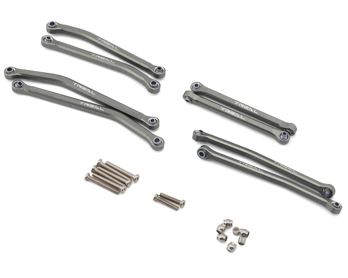 TREAL SCX30-22 Axial SCX30 Aluminum High Clearance Suspension Links Set (Grey)