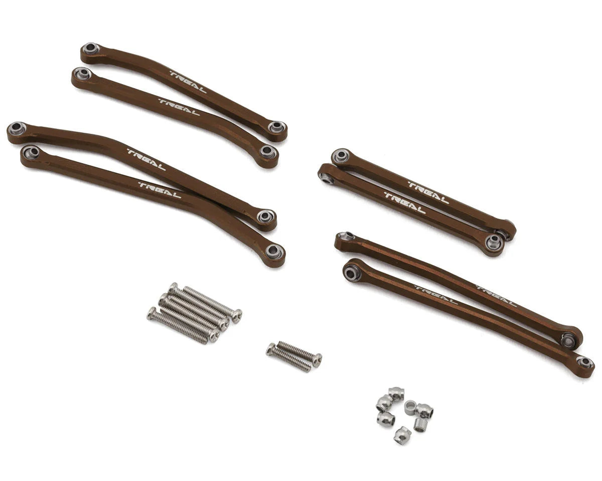 TREAL SCX30-63 Axial SCX30 Aluminum High Clearance Suspension Links Set (Bronze)