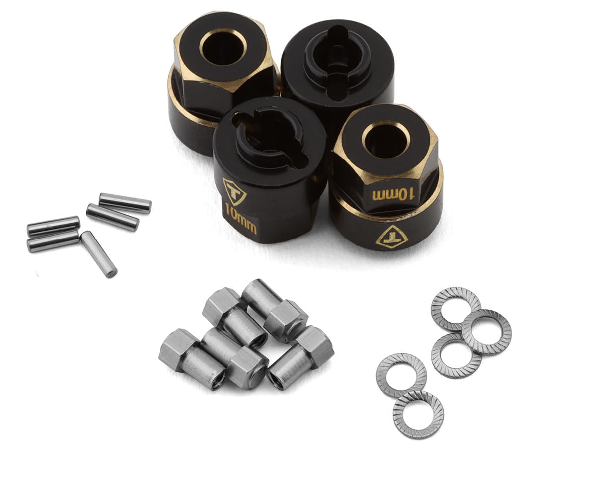 TREAL X003K9PC4D TLHTTRX-4M-02 TRX-4M Extended Brass Wheel Hub Hex (Black) (4) (3g) (+10mm Offset)