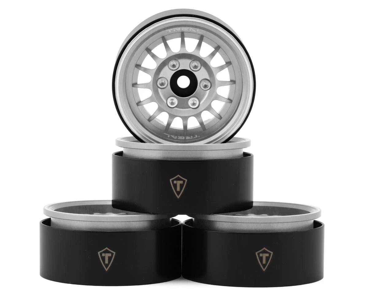 TREAL X0041QMN7D TLHTWHEEL-161  Type N 1.9" Multi-Spoke Beadlock Wheels (Silver) (4)