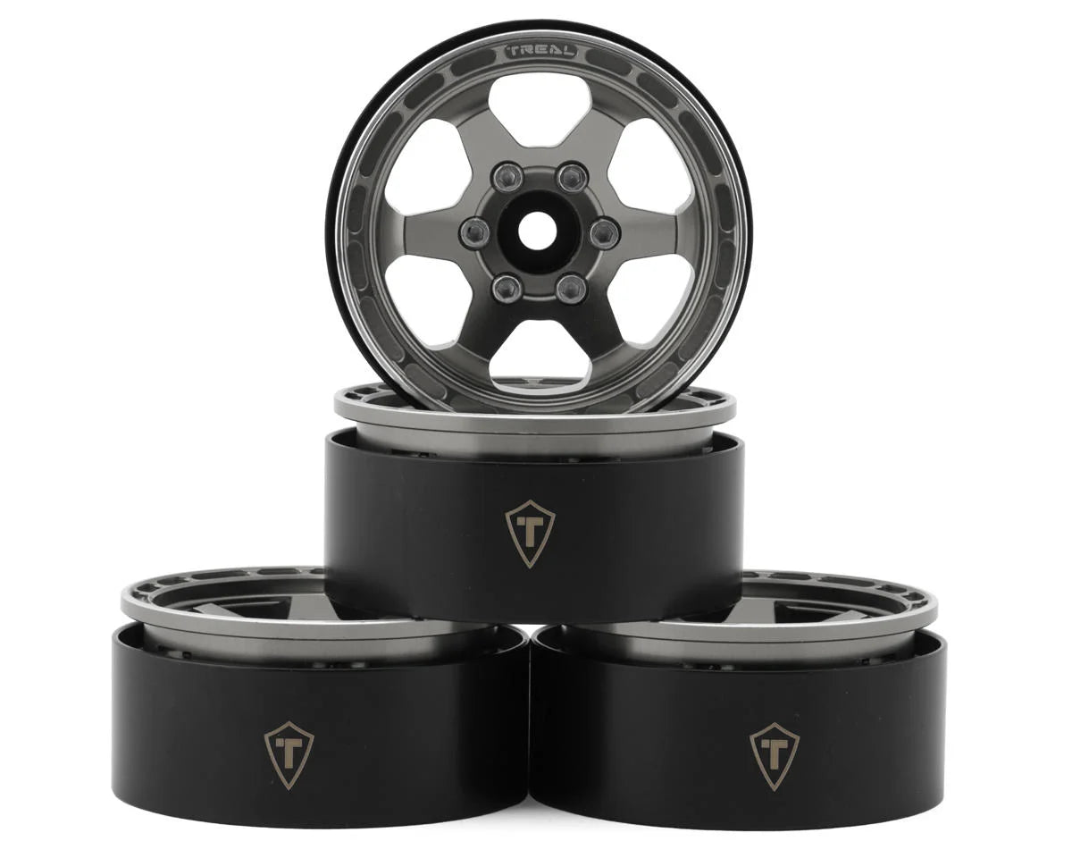 TREAL X0037KMNKB TLHTWHEEL-70 Type H 1.9" 6-Spoke Beadlock Wheels (Grey) (4)