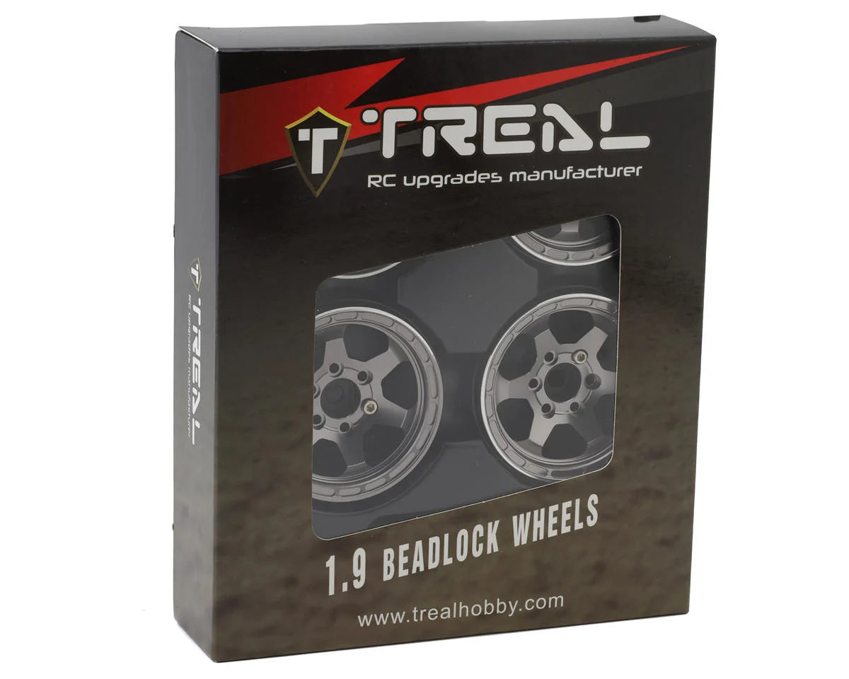 TREAL X0037KMNKB TLHTWHEEL-70 Type H 1.9" 6-Spoke Beadlock Wheels (Grey) (4)