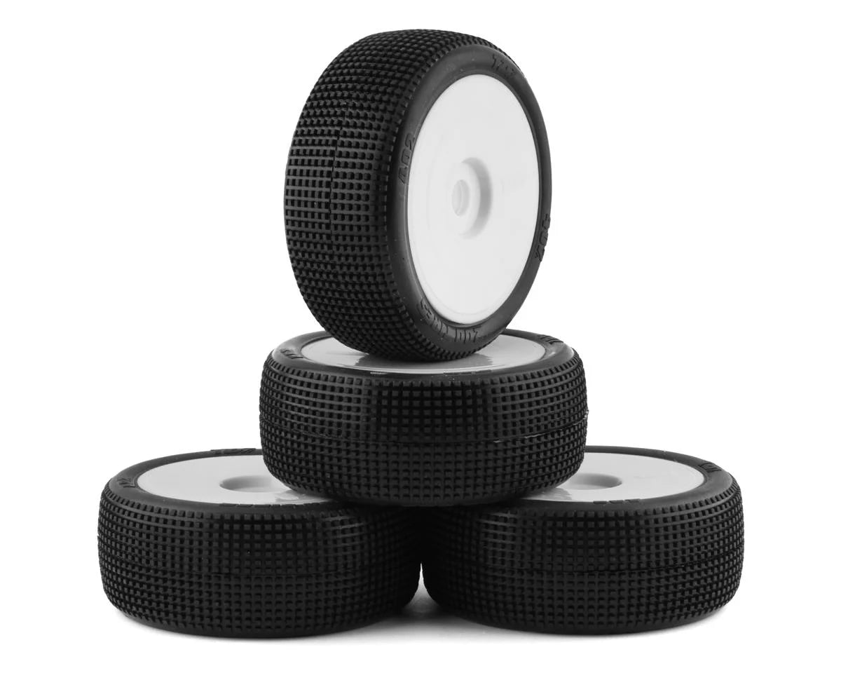TZO 202 TIRES TZ402S-W 1/8 Buggy Pre-Glued Tire Set (White) (4) (Soft)