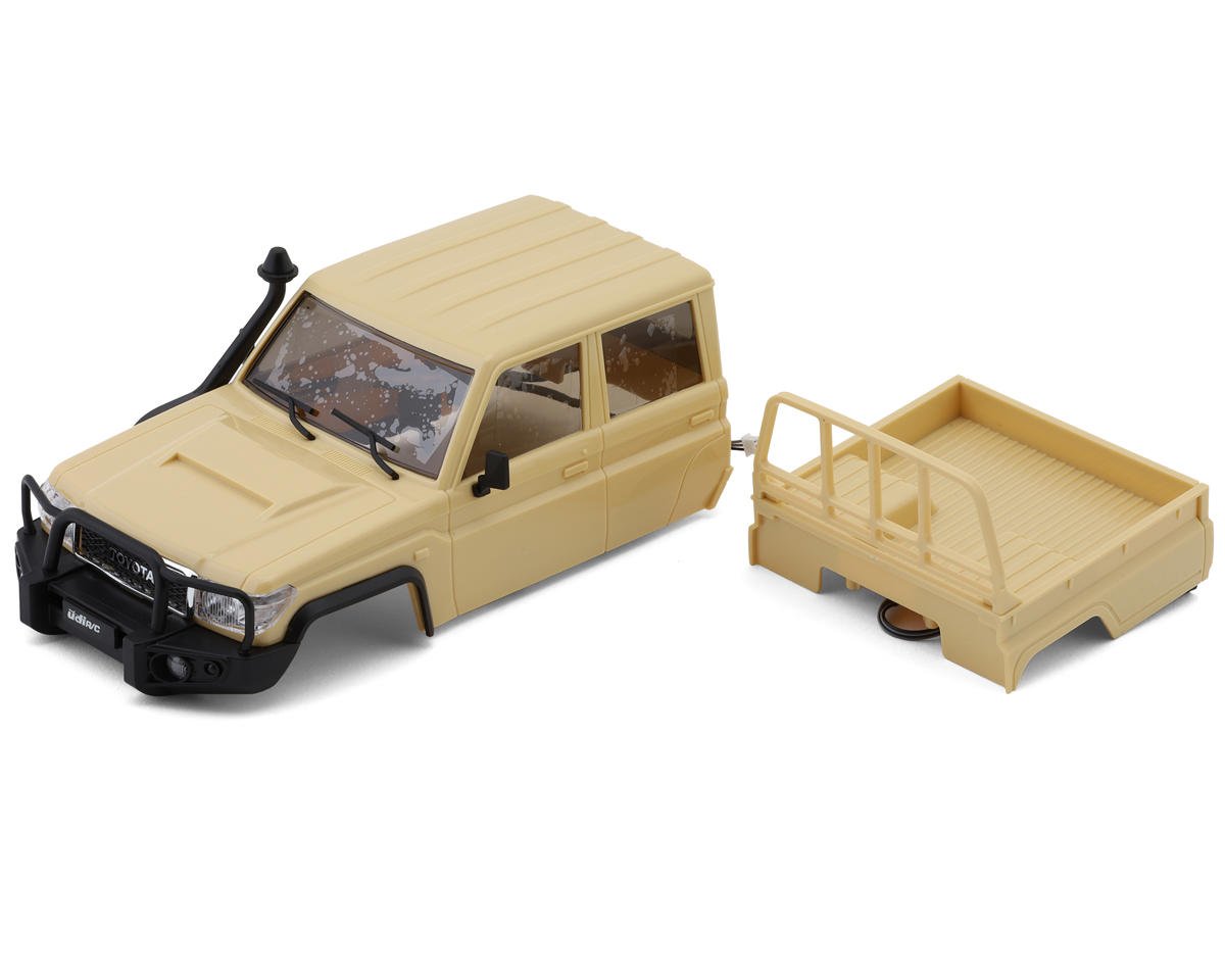 UDI UCX18-P0017B UCX18 Pro Toyota Land Cruiser 1/18 Pre-Painted Rock Crawler Body Set (Tan) w/LED Lights