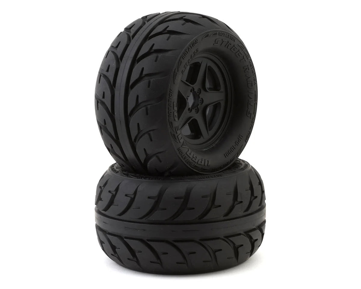 UPGRADE RC UPG-10001 Street Radials 2.8" Pre-Mounted On-Road Tires w/5-Star Wheels (2) (17mm/14mm/12mm Hex)