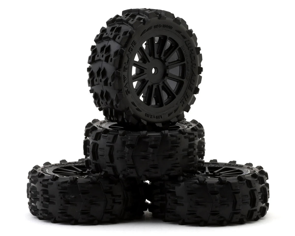 UPGRADE RC UPG-10010 Saw Blade Pre-Mounted Tires for ARRMA® Typhon Grom™ (4)