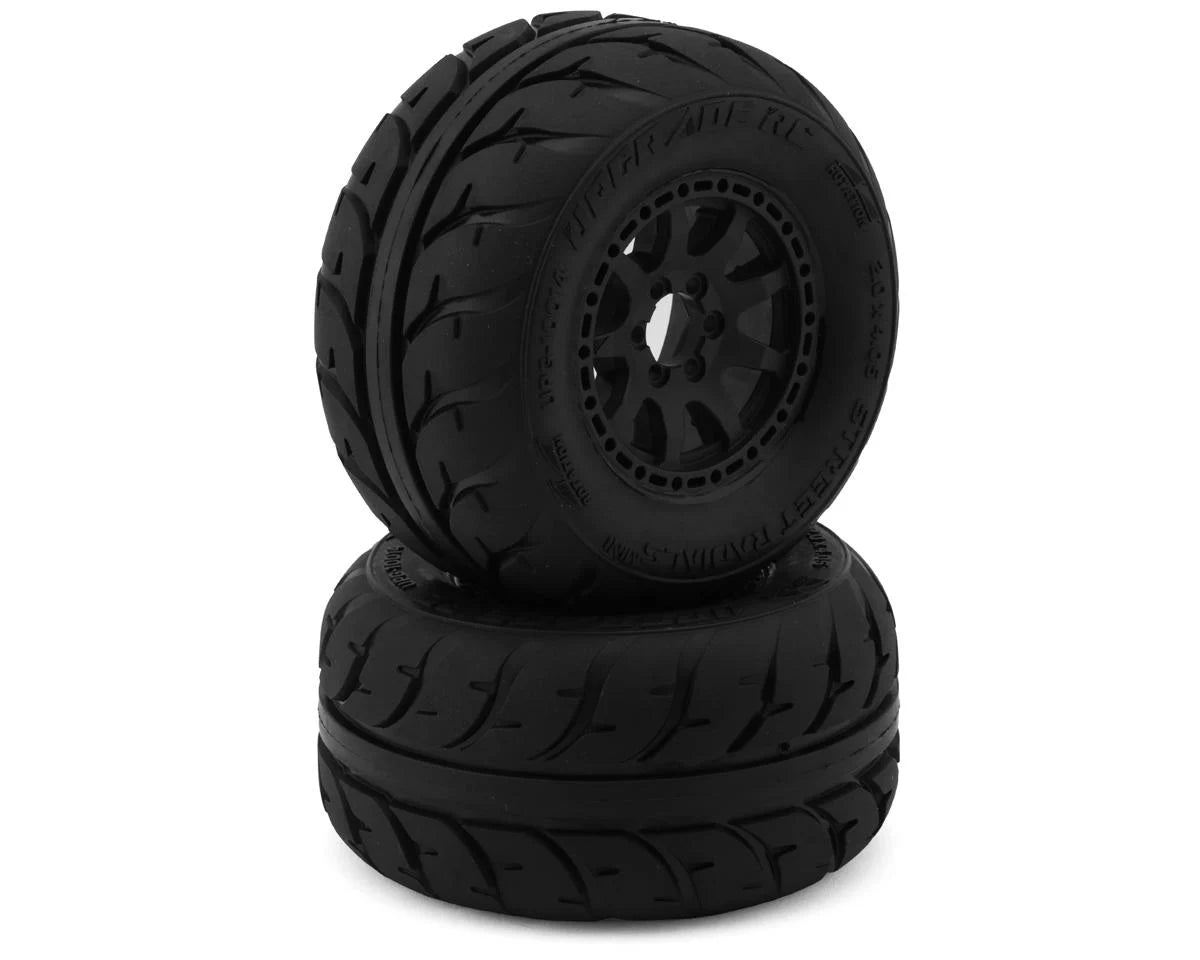 UPGRADE RC UPG-10014 Street Radials 2.2" Pre-Mounted On-Road Tires for Mini Maxx®/XRT® & Mini Kraton® (2) w/12mm Narrow, 12mm Wide, & 14mm Hexes