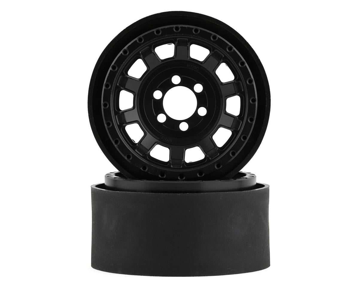 VANQUISH VPS08701 KMC KM236 Tank 2.2" Beadlock Crawler Wheels (Black) (2)