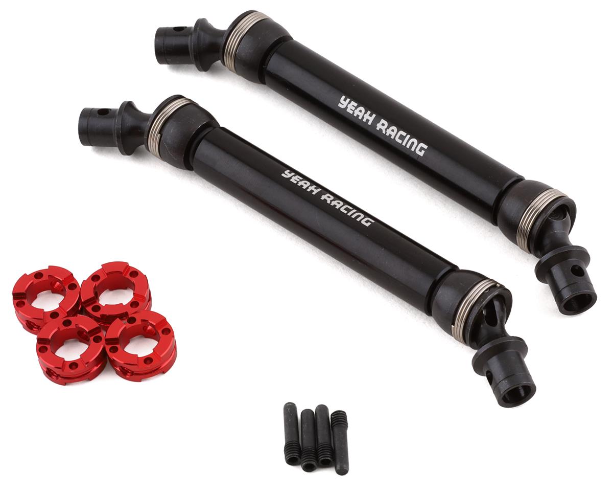 YEAH RACING AXCP-004 Axial Capra 1.9 Front & Rear Steel Center Driveshafts (Black) (2)