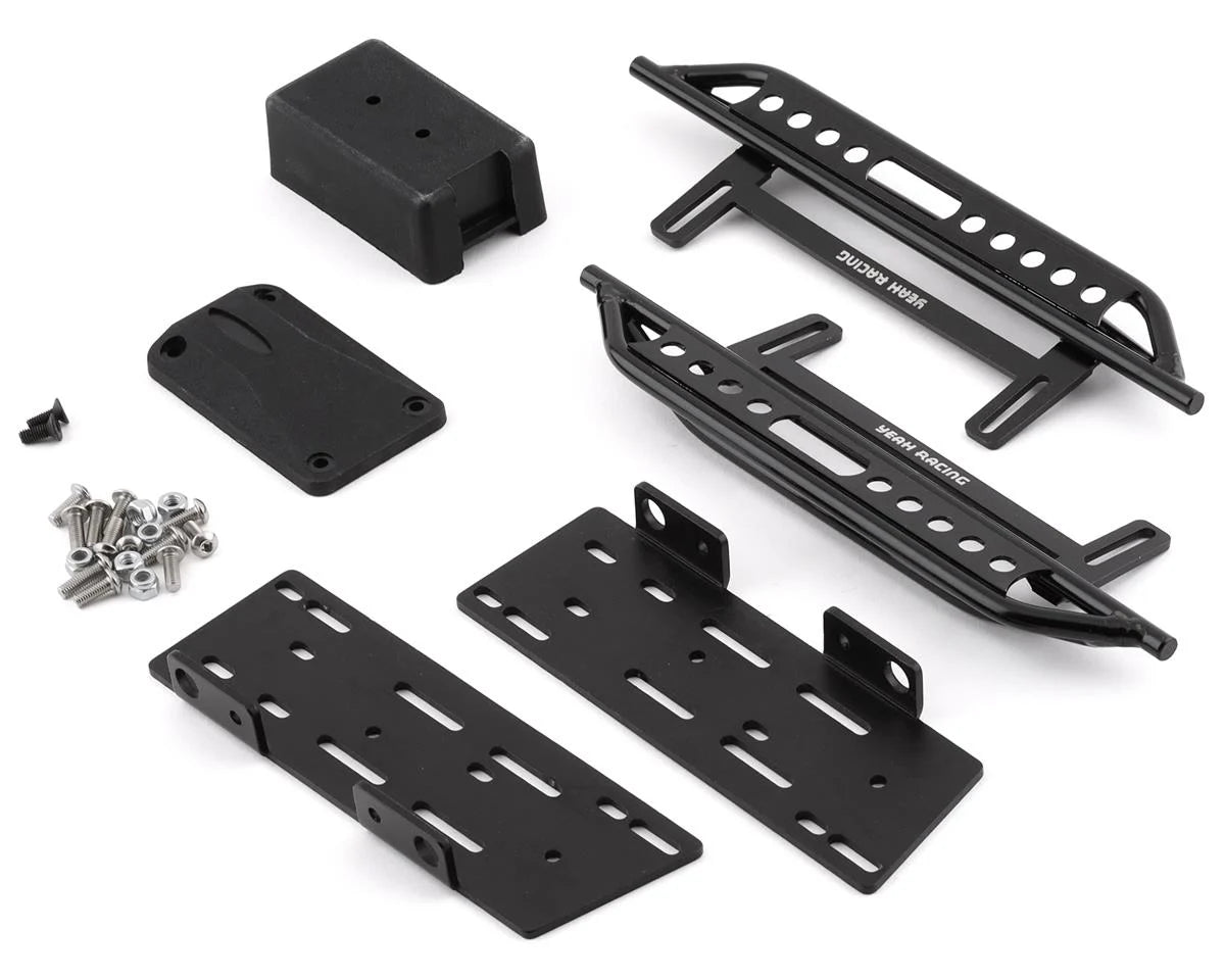YEAH RACING AXSC-004 Axial SCX10 II Steel Rock Sliders w/Receiver Box (Black) (2)