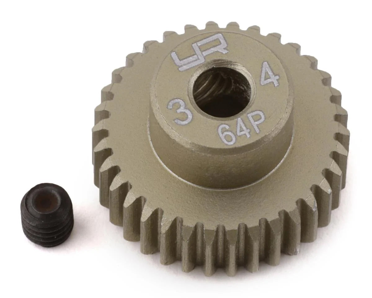 YEAH RACING MG-64034 64P Hard Coated Aluminum Pinion Gear (34T)