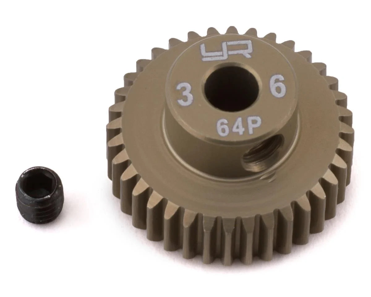 YEAH RACING MG-64036 64P Hard Coated Aluminum Pinion Gear (36T)