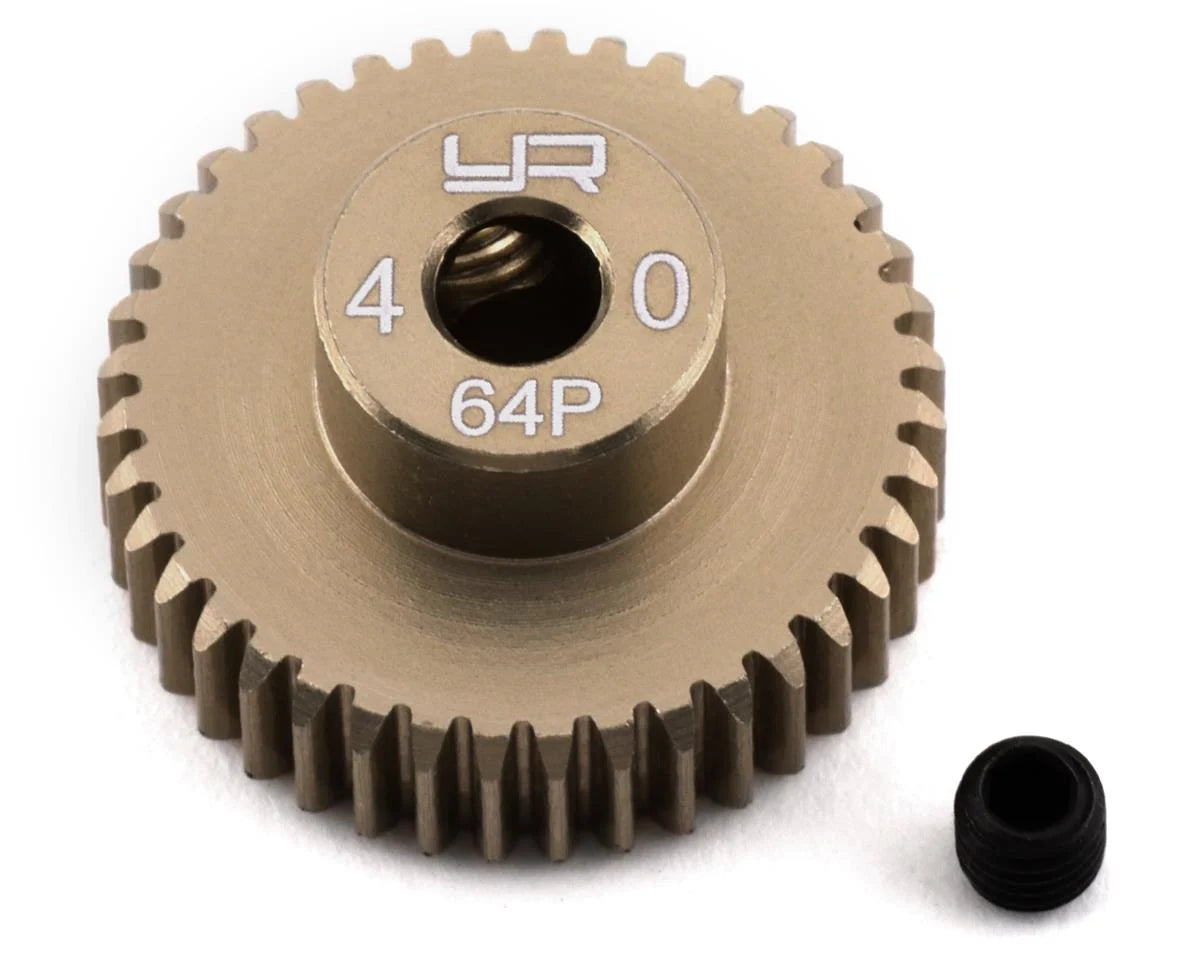 YEAH RACING MG-64040 64P Hard Coated Aluminum Pinion Gear (40T)