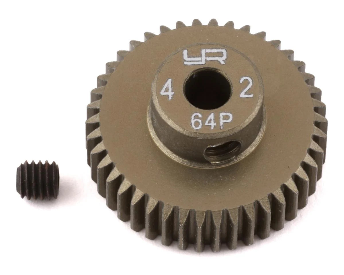 YEAH RACING MG-64042 64P Hard Coated Aluminum Pinion Gear (42T)