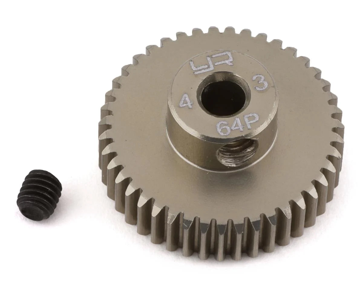 YEAH RACING MG-64043 64P Hard Coated Aluminum Pinion Gear (43T)