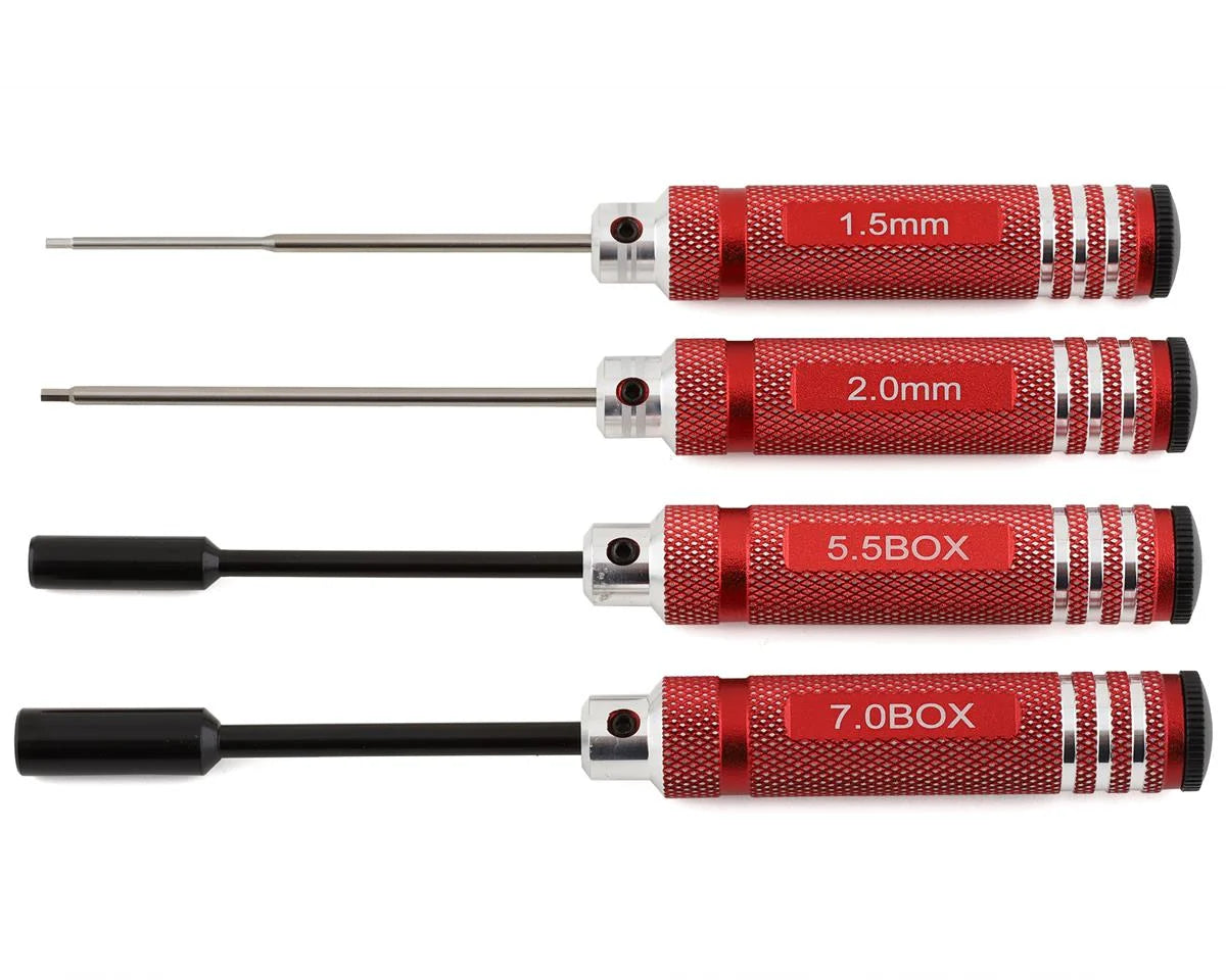 YOKOMO YOKYT-YRTSRA 4-Piece Metric Hex & Nut Driver Tool Set (1.5, 2.0, 5.5, 7.0mm)