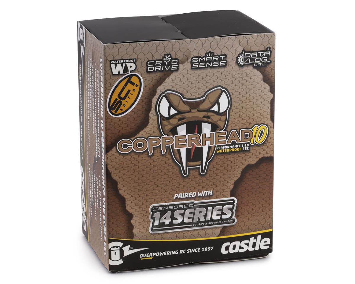 CASTLE 010-0166-10 Copperhead 10 Waterproof 1/10 Sensored Combo w/1410 3800Kv SCT Edition