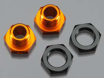 HPI 101785 Hex Wheel Adapters 5mm Orange/Black Trophy Buggy