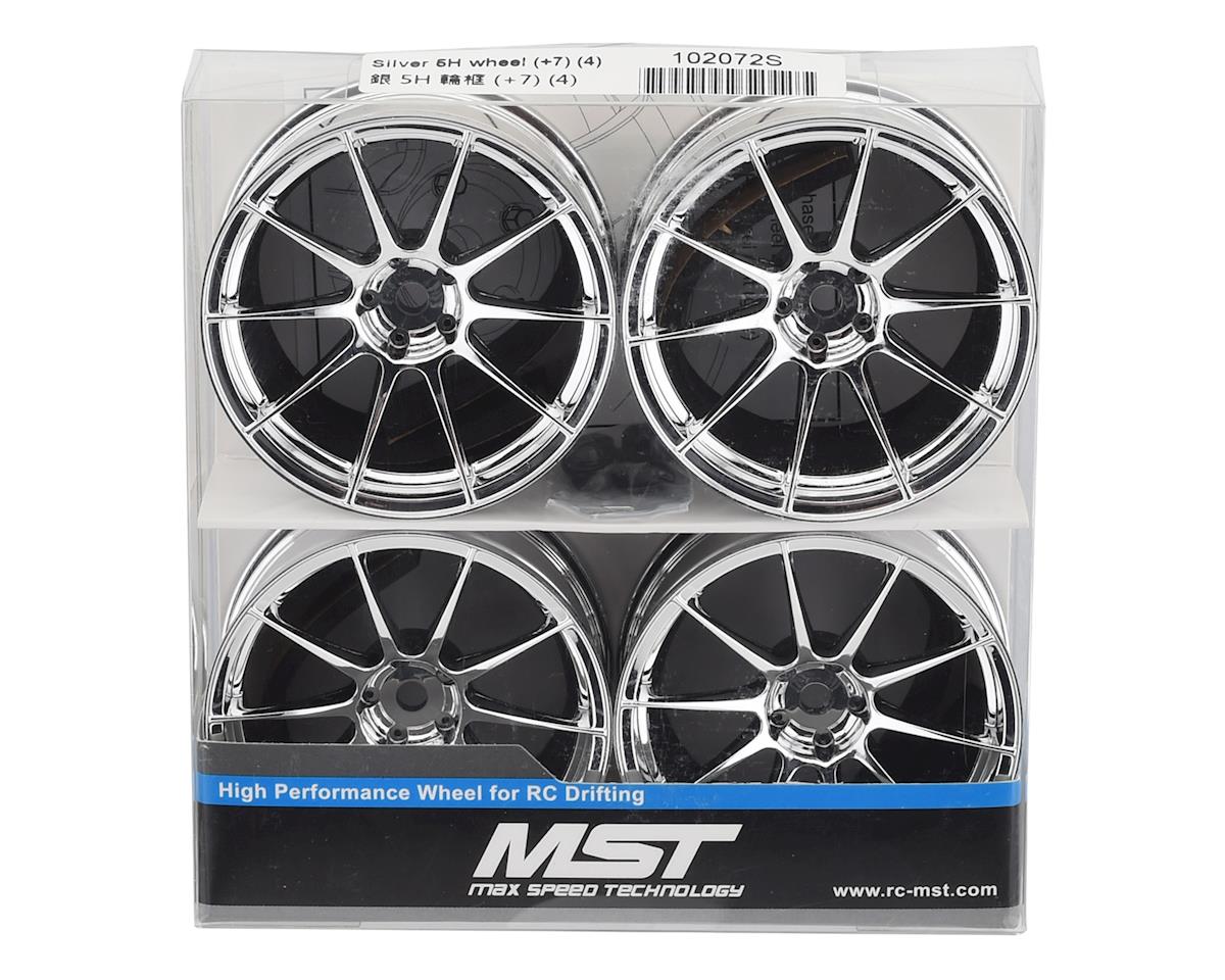 MST 102072S 5H Wheel Set Silver +7 Offset w/ 12mm Hex