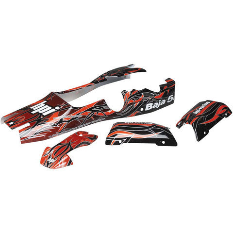 HPI 104230 Baja 5B Buggy Tribal Painted Body Red *DISC*