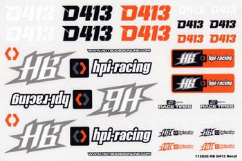 HB RACING 112823 Decal Sheet D413