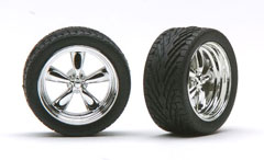 PEGASUS 1274 1/24 "T's" Rims W/Tires Chrome