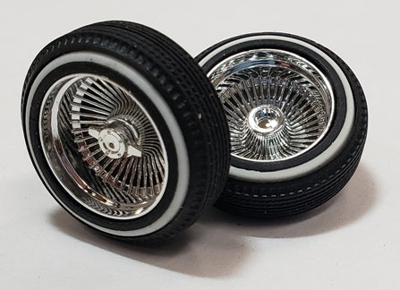 PEGASUS 1309 1/24 "D's" Rims W/Tires Chrome