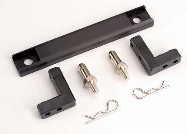 TRAXXAS 1727 Hold Down Plate ,battery/ hold-down posts (2)/ servo mounting blocks (2)/ body clips (2*DISC*