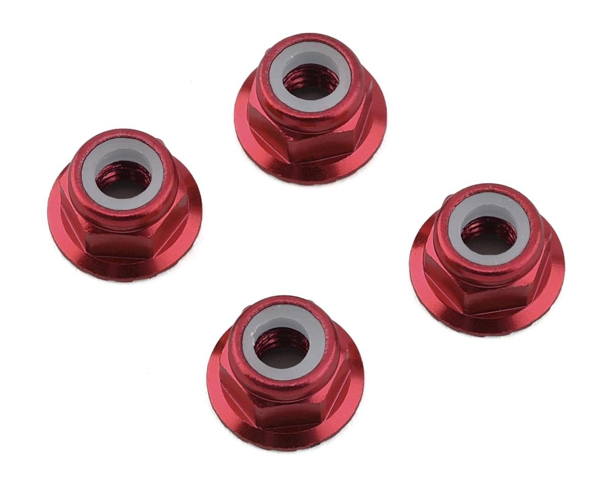 1 UP 80532 4mm Serrated Aluminum Locknuts Red