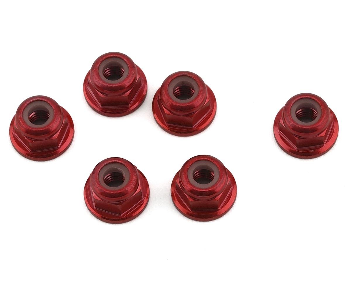 1 UP 80534 3mm Aluminum Flanged Locknuts Red