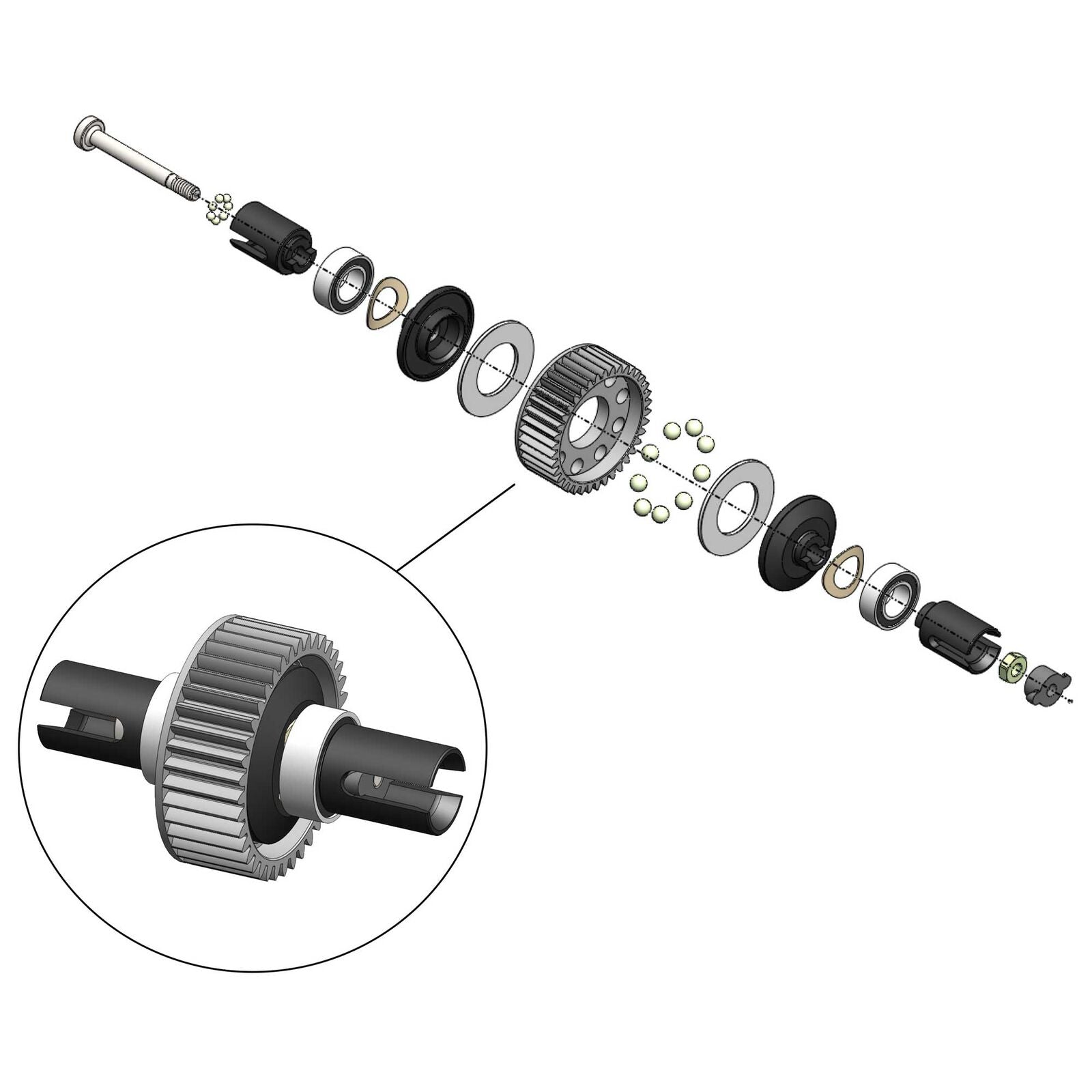 MIP 20090 Ball Diff Kit Losi Mini-T/B 2.0 Series