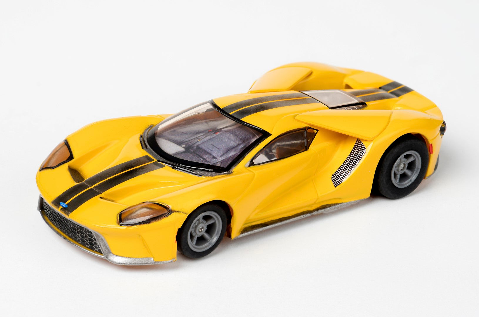 AFX 22029 Ford GT Mega G+ Chassis Slot Car, Triple Yellow