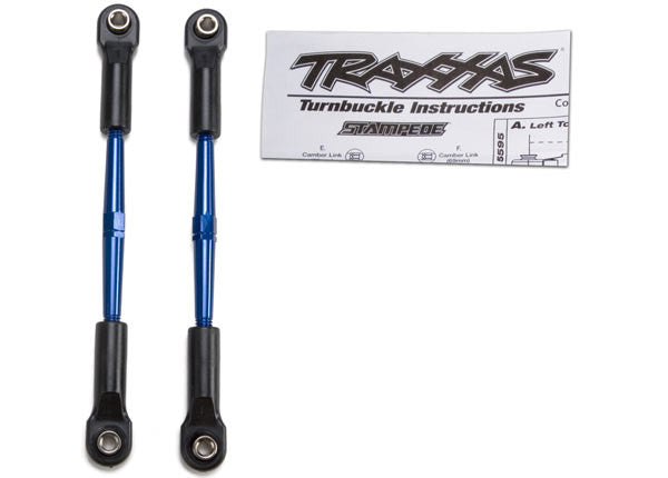 TRAXXAS 2336A Turnbuckles, aluminum (blue-anodized), toe links, 61mm (2) (assembled w/ rod ends & hollow balls) (fits Stampede) (requires 5mm aluminum wrench #5477): STAMPEDE 2WD