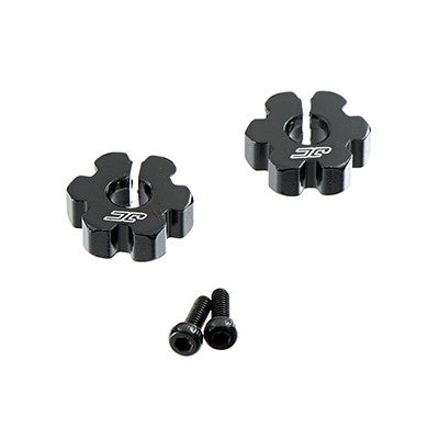 JCONCEPTS 2347-2 Aluminum Ultra Front Wheel Hex RC10B5/B5M Black (2)