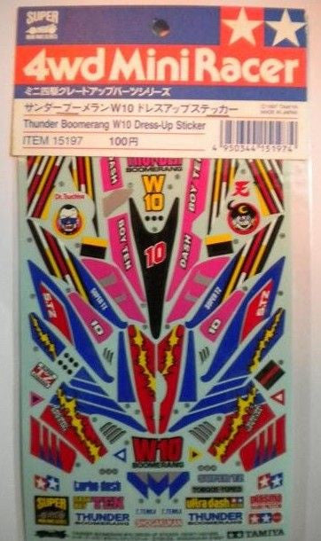 TAMIYA 15197 Thunder Boomerang W10 Dress-Up Sticker *DISC*