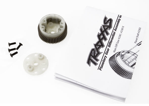TRAXXAS 2381X Main Diff w/ Steel Ring Gear/ side cover plate/ screws : SLASH 2WD, RUSTLER, STAMPEDE 2WD