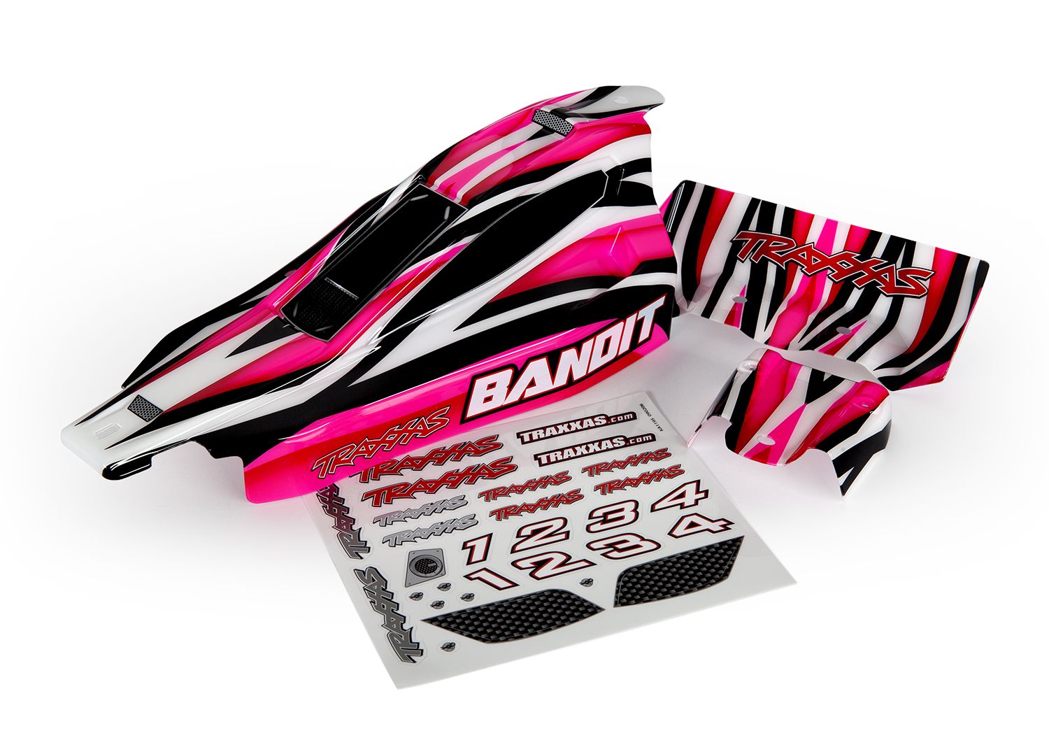 TRAXXAS 2433 Body, Bandit, pink (painted, decals applied)