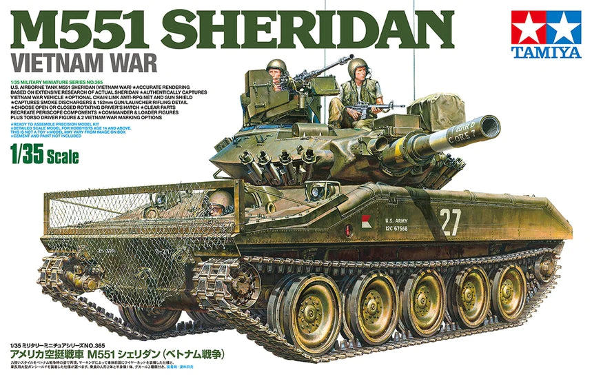 TAMIYA 35365 1/35 US Airborne Tank M551 Sheridan Plastic Model Kit