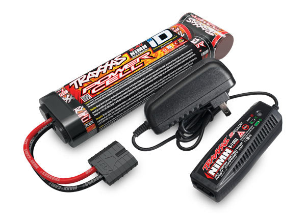 TRAXXAS 2983 7-Cell NiMH Battery/Charger Completer Pack w/One Power Cell 3000mAh 8.4V Flat Battery