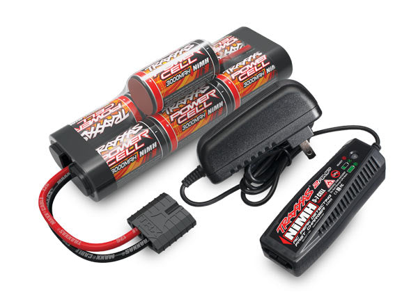 TRAXXAS 2984 Battery/charger completer pack includes 2969 2 amp NiMH peak detecting AC charger (1), 2926X 3000mAh 8.4V 7 cell hump NiMH battery (1)