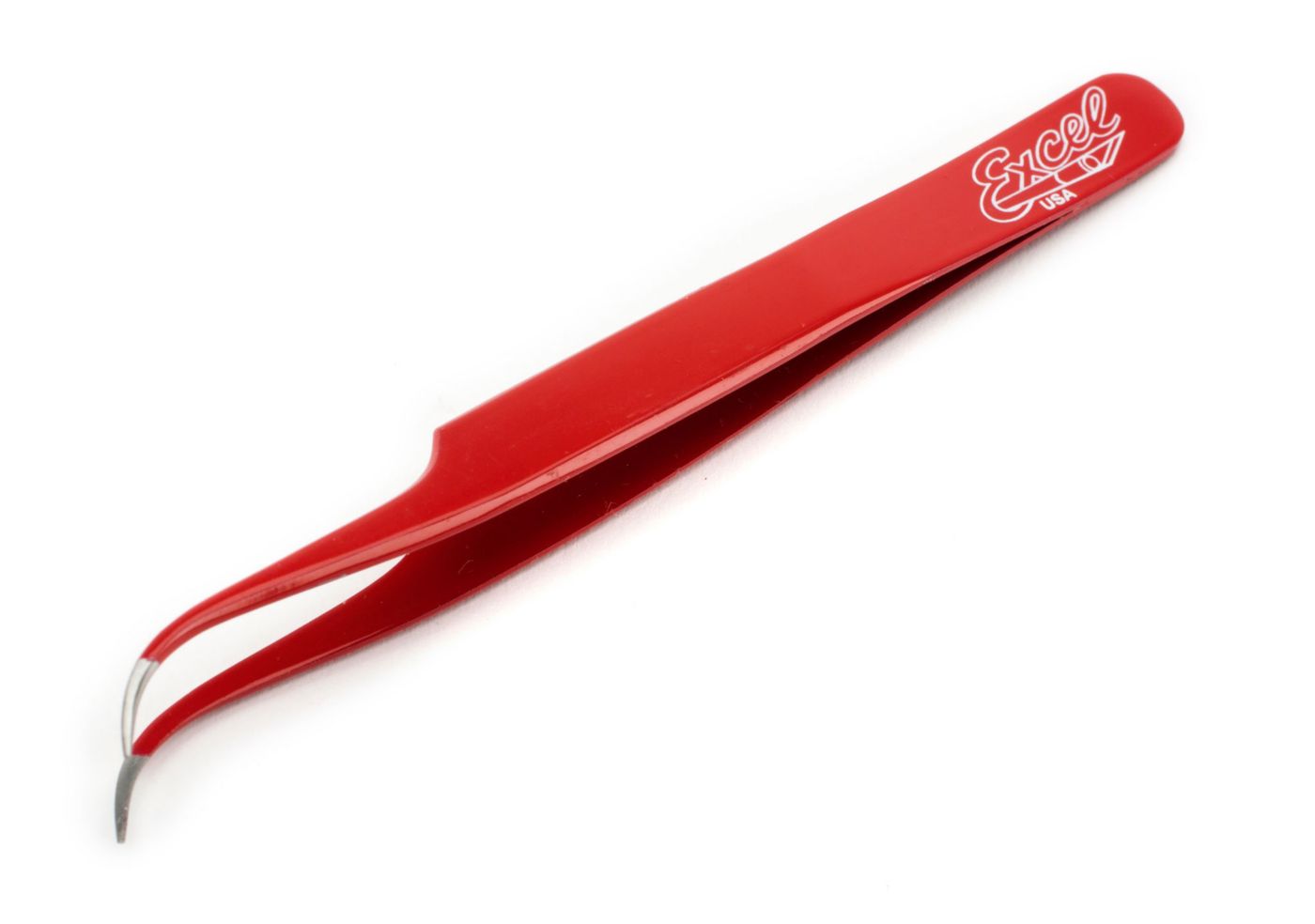 EXCEL 30426 Slant Point Tweezers, Red