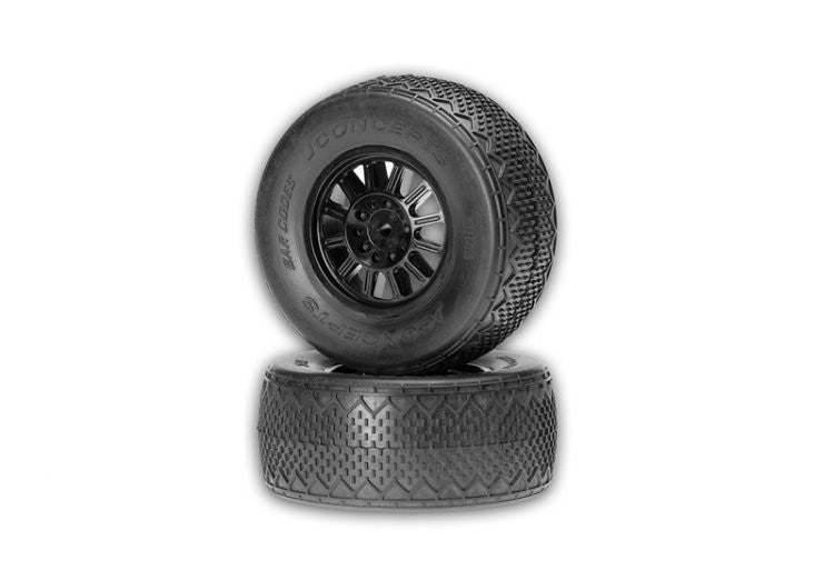 JCONCEPTS 3044-3230 Bar Codes green compound black wheel Slash front pre-mount