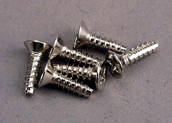 TRAXXAS 3176 Screws, 3x10mm countersunk self-tapping (6)