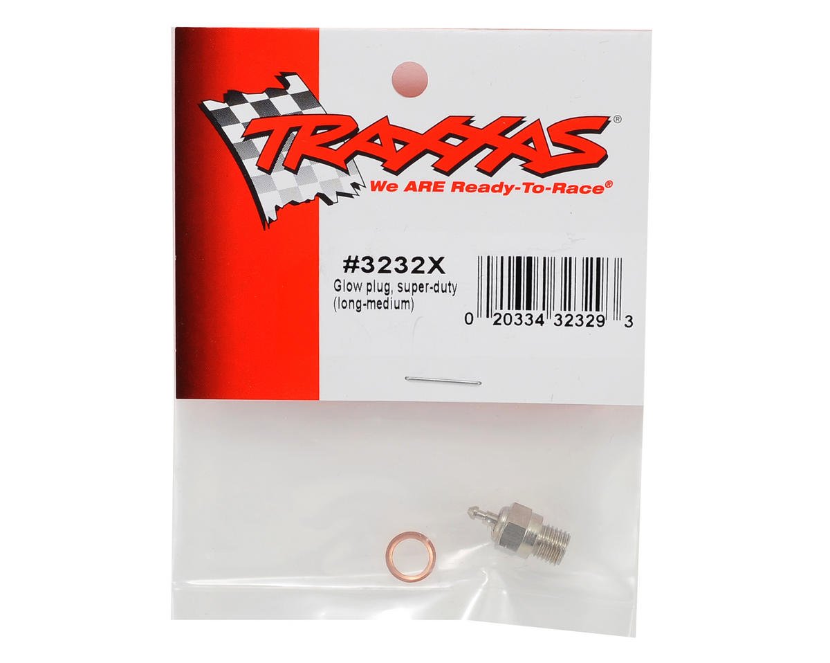 TRAXXAS 3232X Glow Plug, super-duty long medium / gasket
