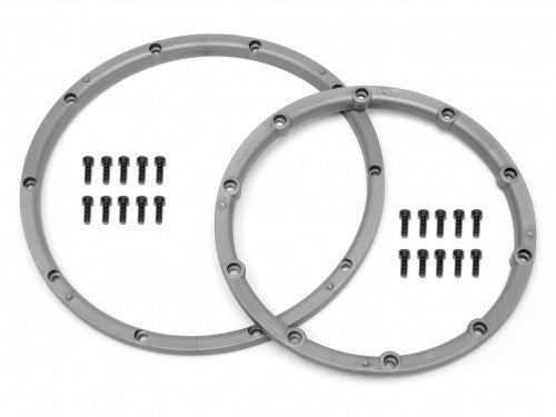 HPI 3242 Wheel Beadlock Rings Silver Baja *DISC*