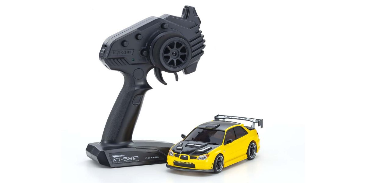 KYOSHO 32620MY MINI-Z AWD SUBARU IMPREZA with Aero Kit, Drift tires and CFRP hood Metallic Yellow