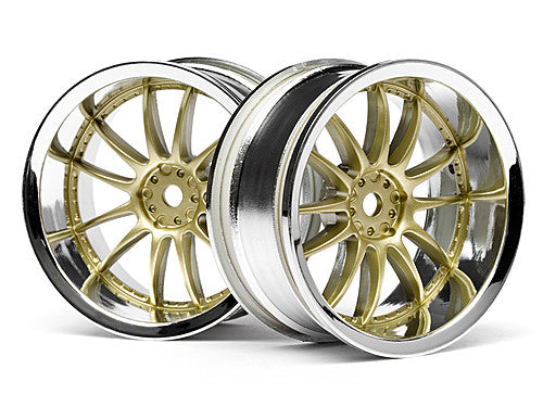 HPI 3298 Work XSA 02c Wheel 26mm Chrome/Gold 6mm Offset