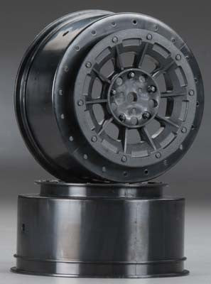 JCONCEPTS 3352B Hazard Losi SCT-E Wheel Black (2)