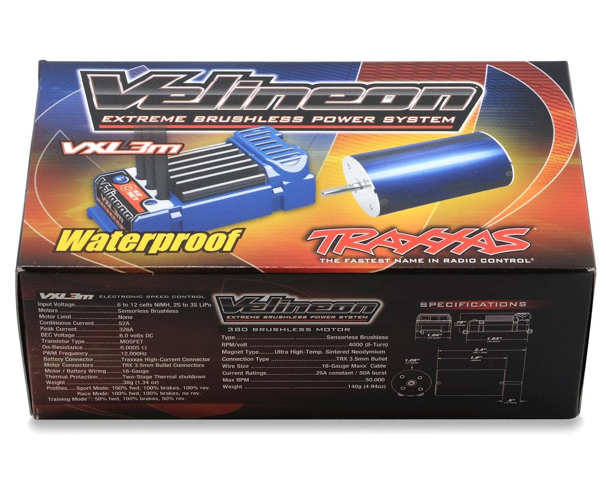 TRAXXAS 3370 Velineon VXL-3M Waterproof 1/16 Scale Brushless Power System